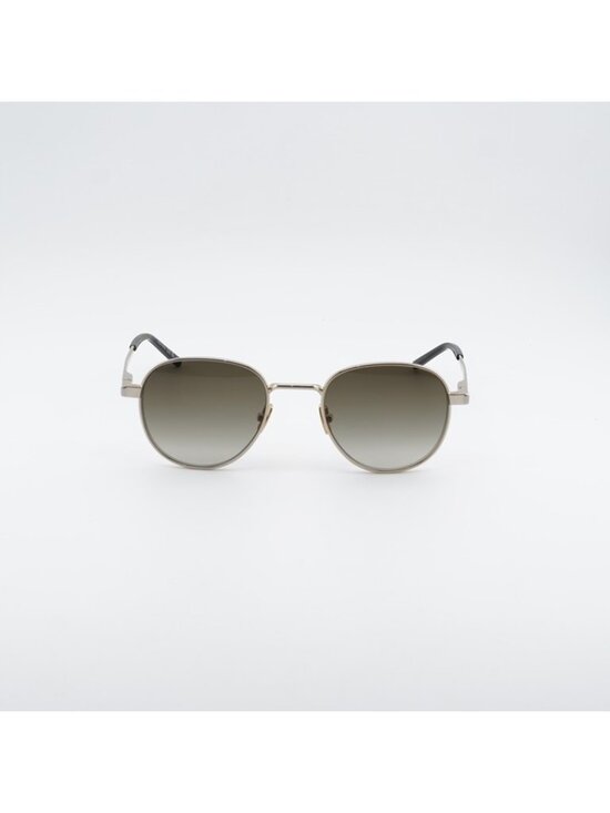 Saint Laurent SL555 003 Sunglasses Gold Round Frame, Brown Lenses